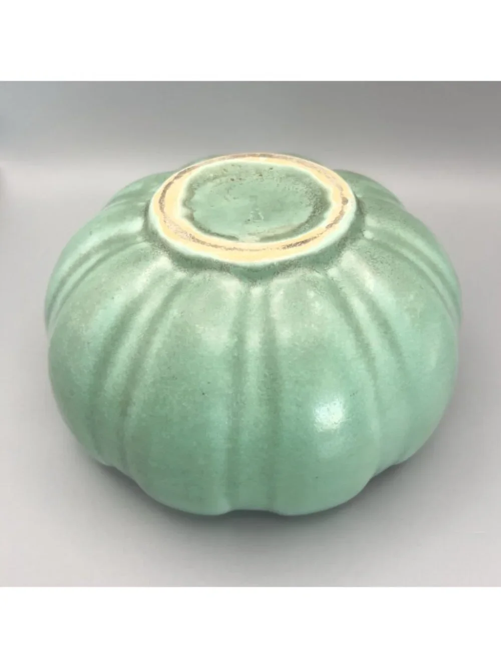 Vintage Camark Pottery Lotus Bowl Planter 620 Matte Seafoam Green Scalloped